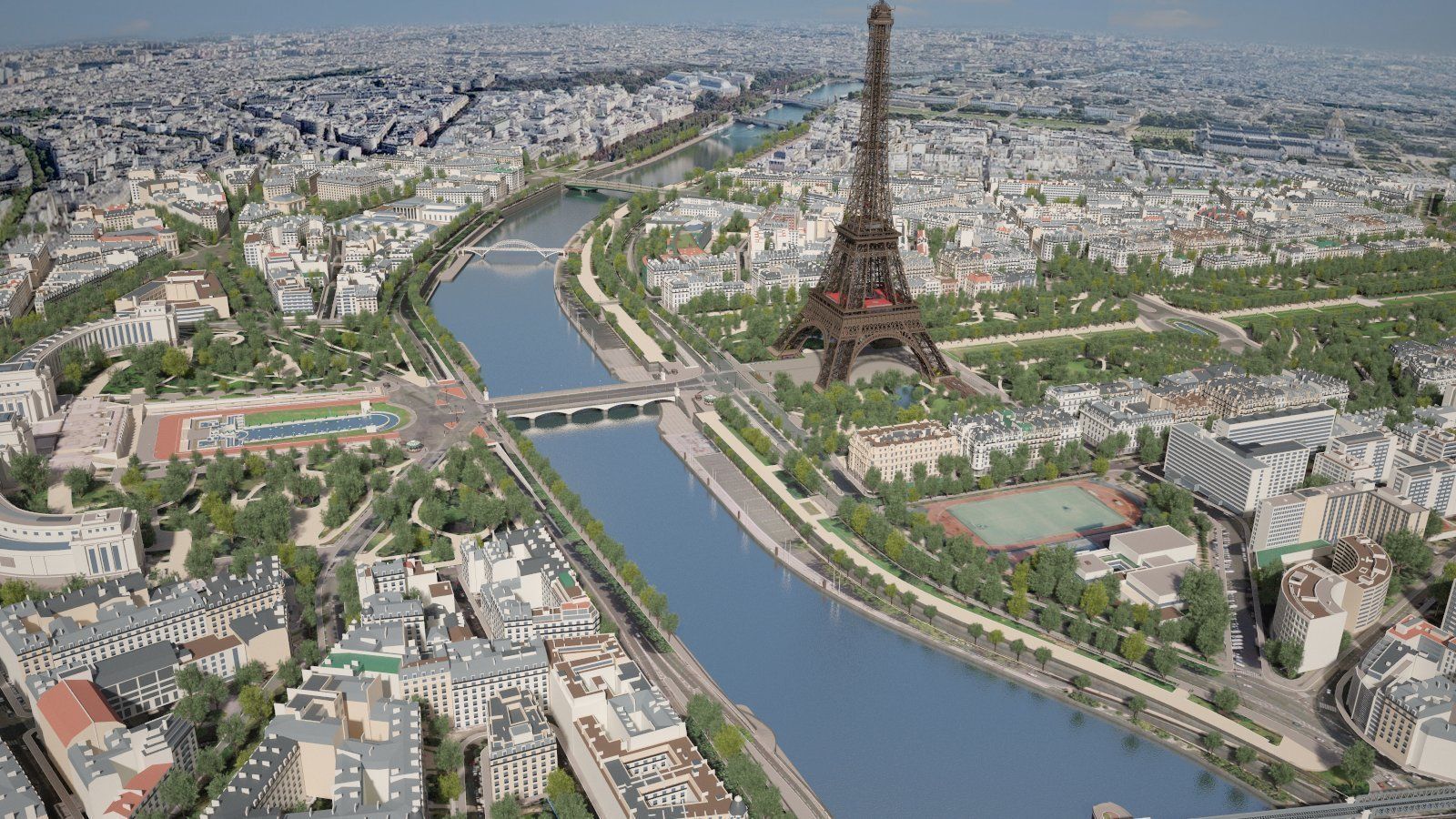 Paris City Eiffel Tower 3D model_7