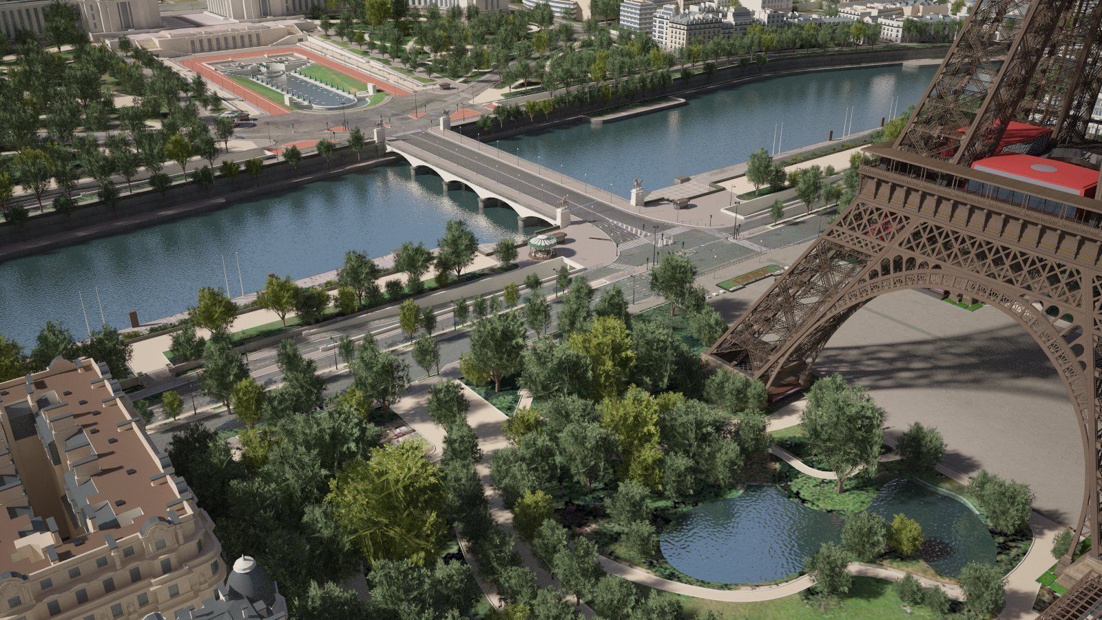 Paris City Eiffel Tower 3D model_4