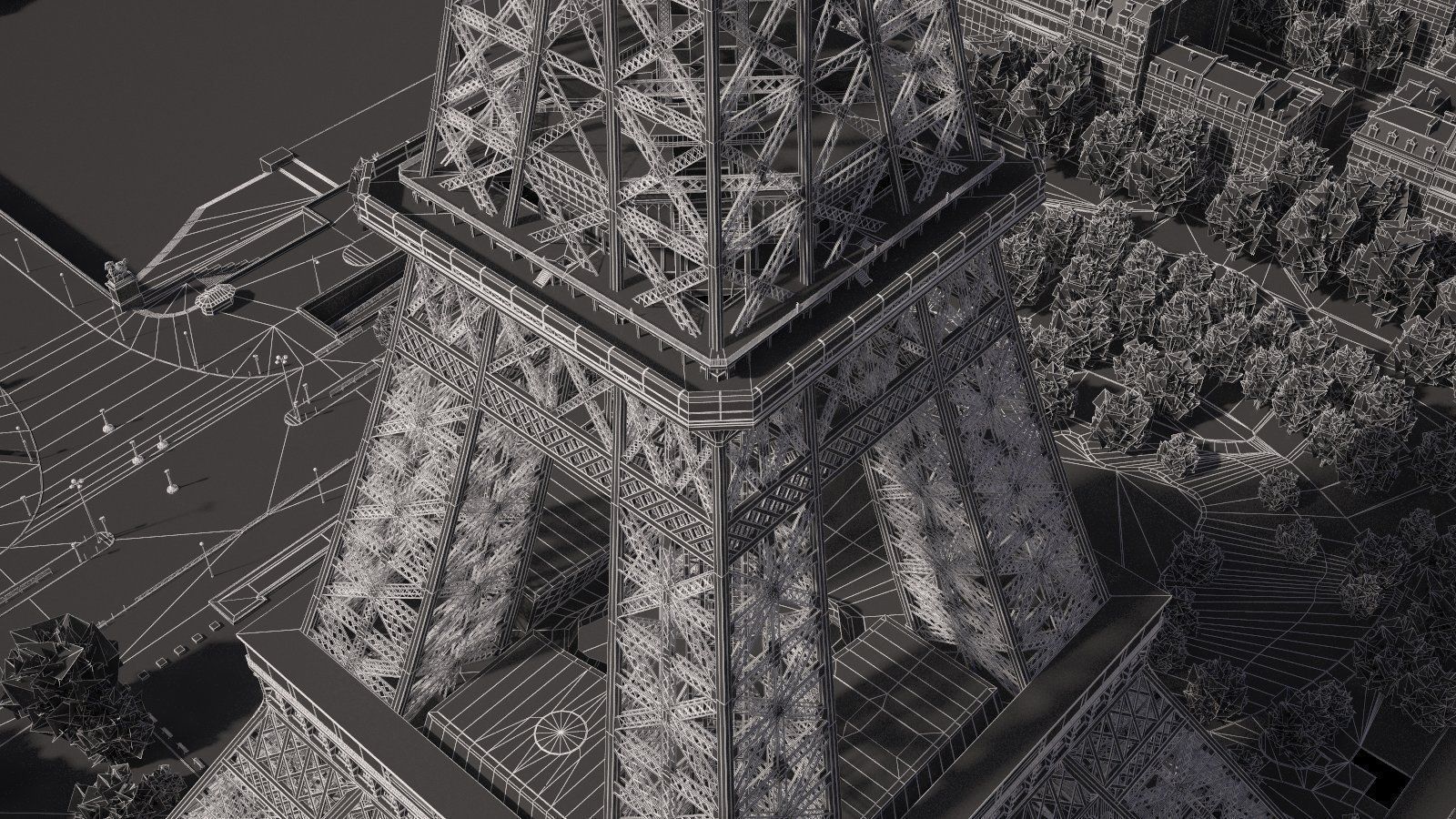 Paris City Eiffel Tower 3D model_24