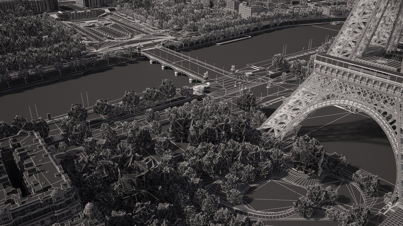 Paris City Eiffel Tower 3D model_23