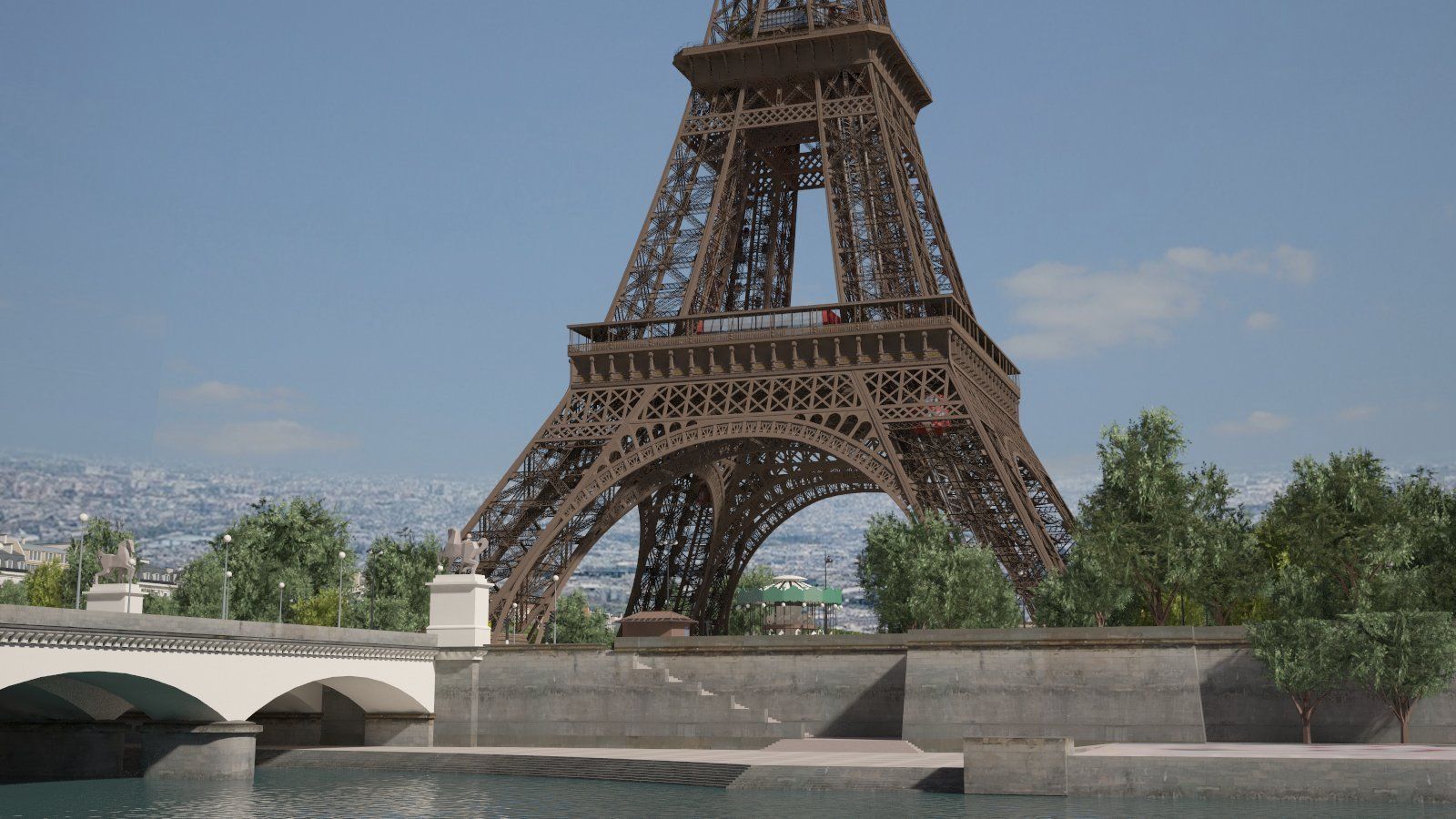 Paris City Eiffel Tower 3D model_14
