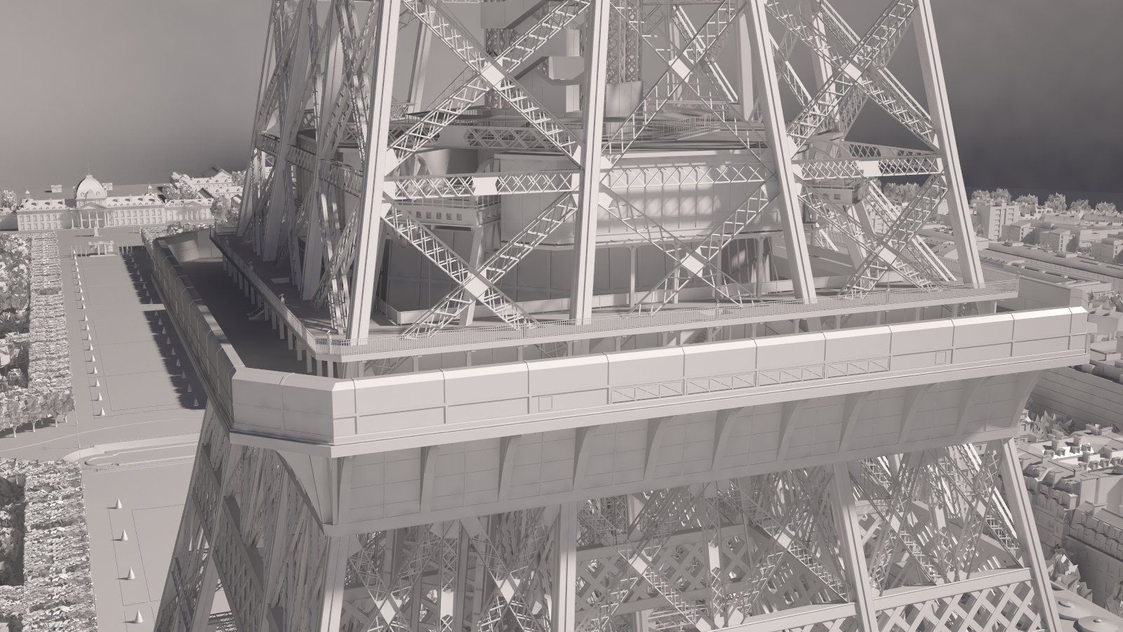 Paris City Eiffel Tower 3D model_21