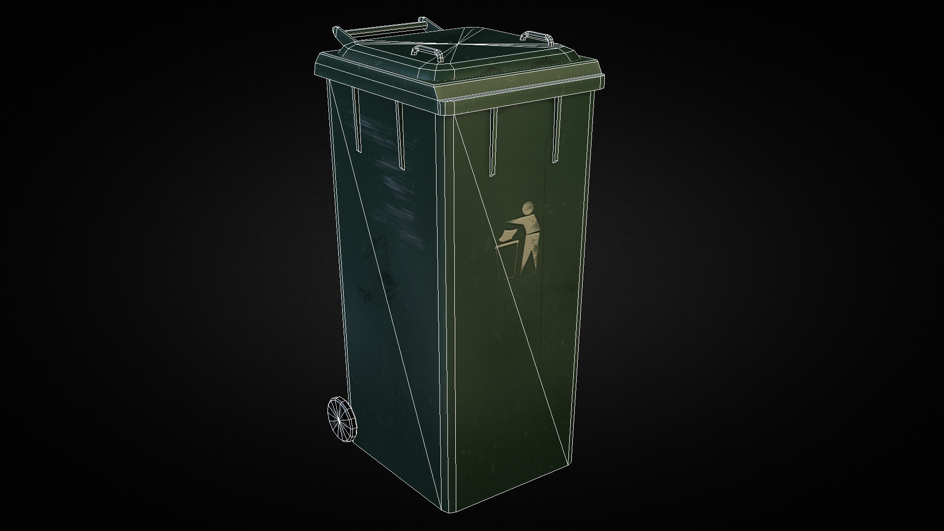 Trash Dumpster Low-poly 3D model_3