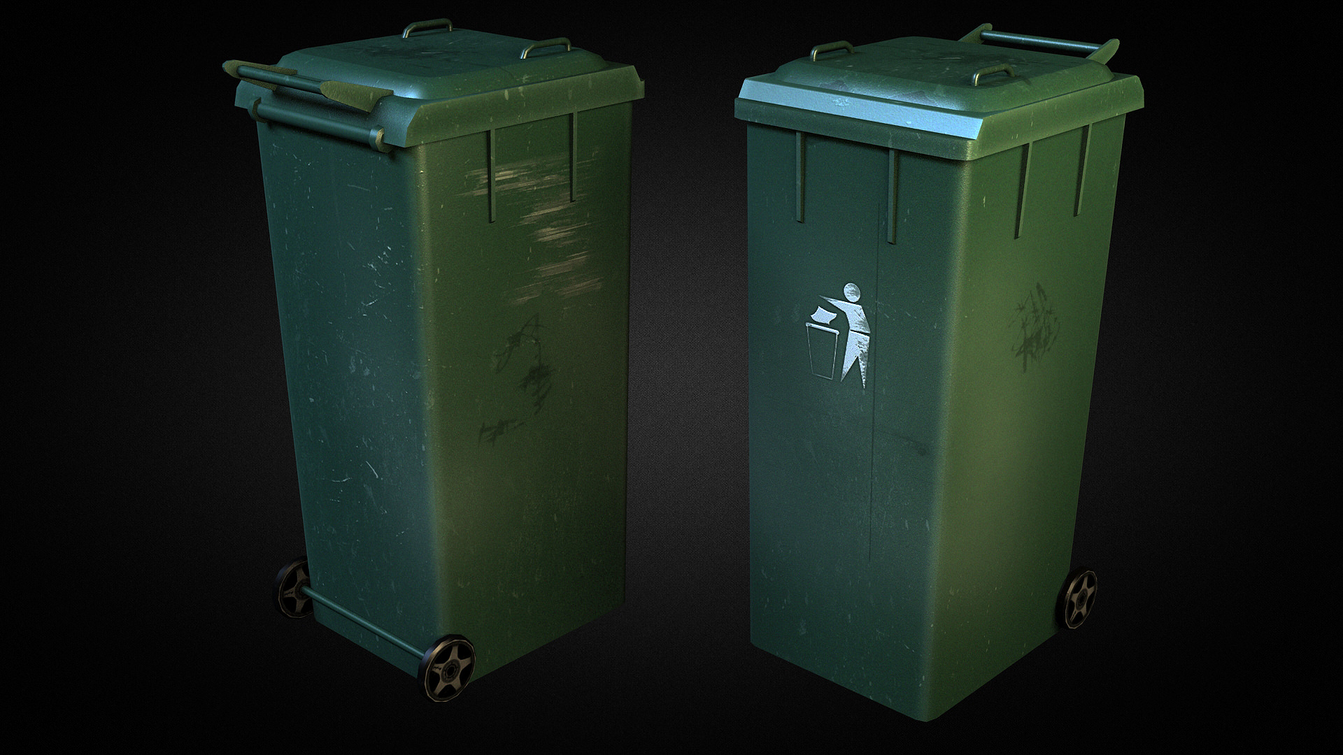 Trash Dumpster Low-poly 3D model_1