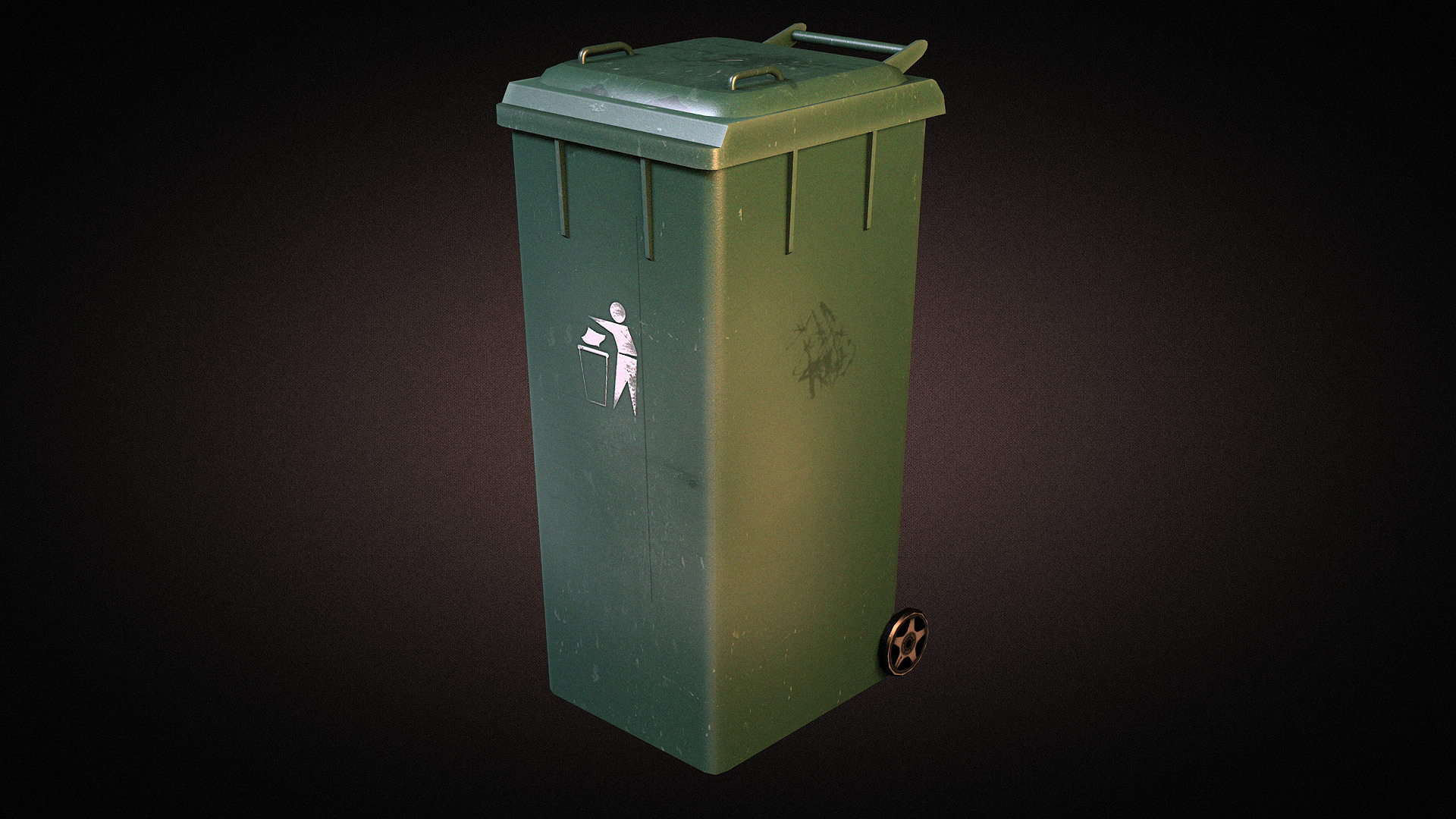 Trash Dumpster Low-poly 3D model_4