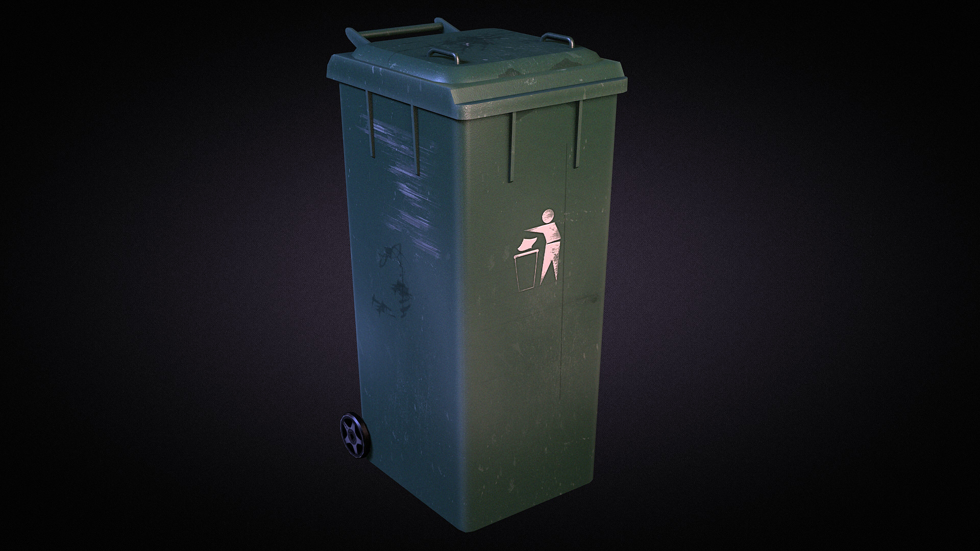 Trash Dumpster Low-poly 3D model_2