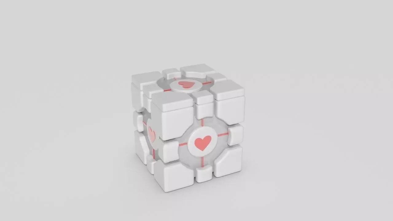 Portal2 Companion Cube Free low-poly 3D model_0