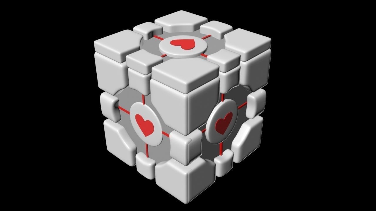 Portal2 Companion Cube Free low-poly 3D model_2