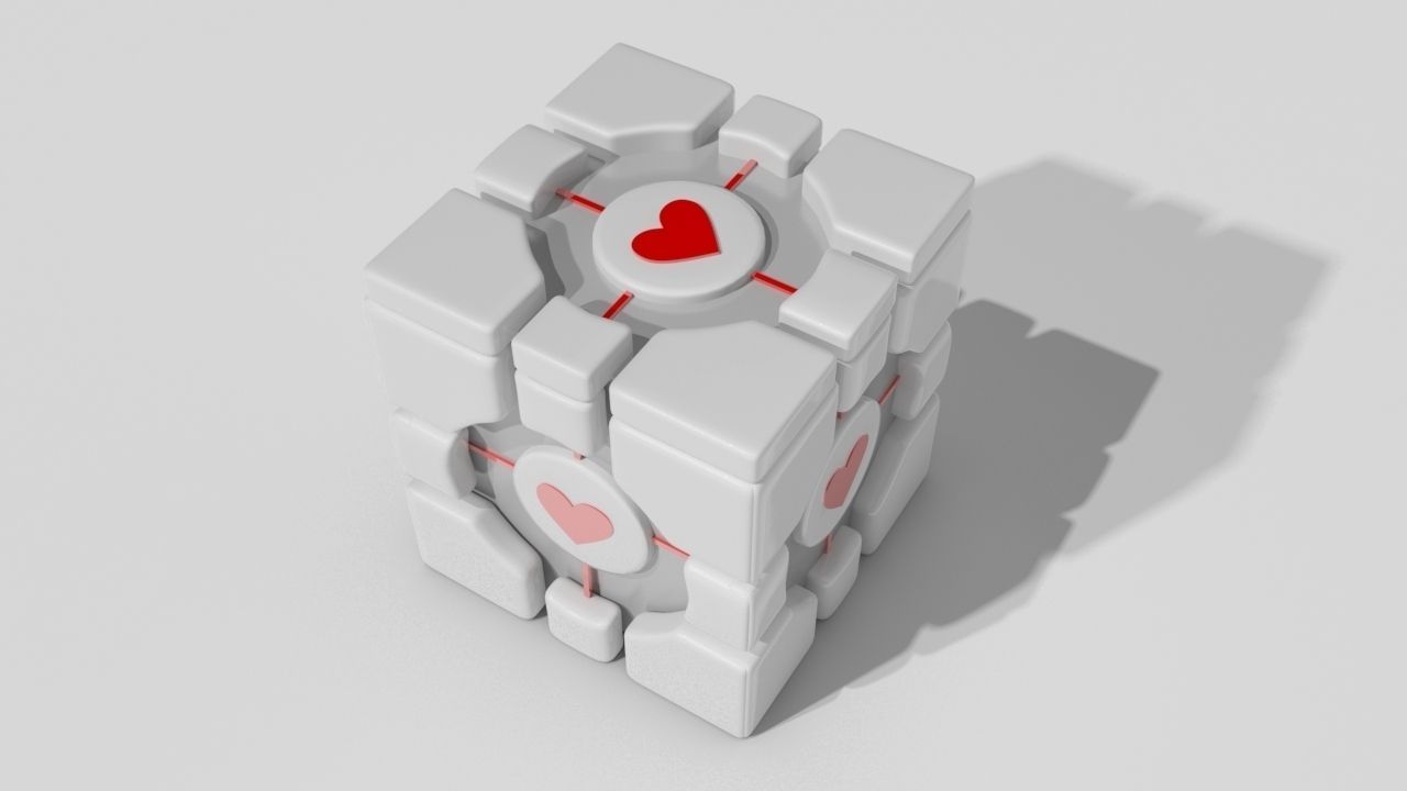 Portal2 Companion Cube Free low-poly 3D model_1