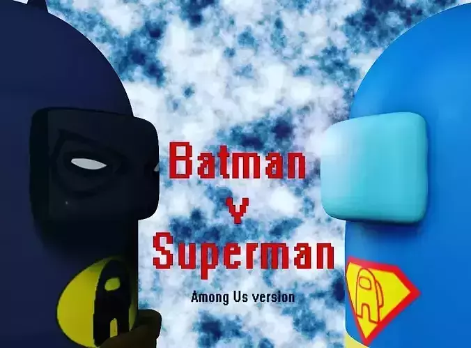  Batman vs Superman Among Us version Low-poly 3D model