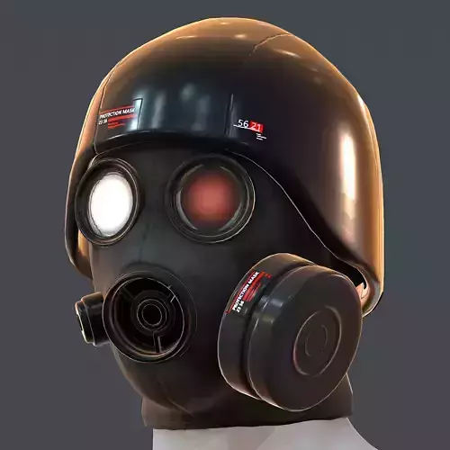 Gas mask helmet 3d model scifi Low-poly 