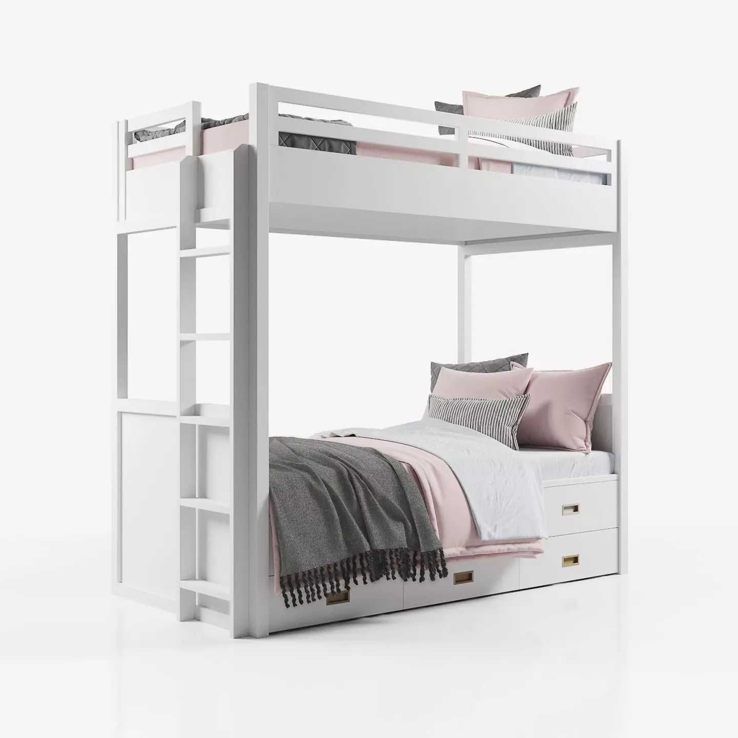 Avalon Bunk Bed with Trundle 3D model_0
