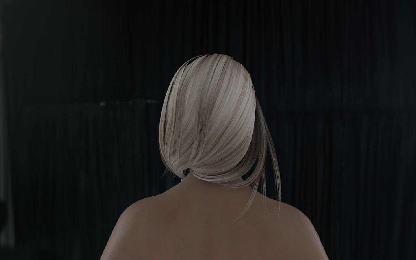 WOMAN HAIR 7 Low-poly 3D model_8