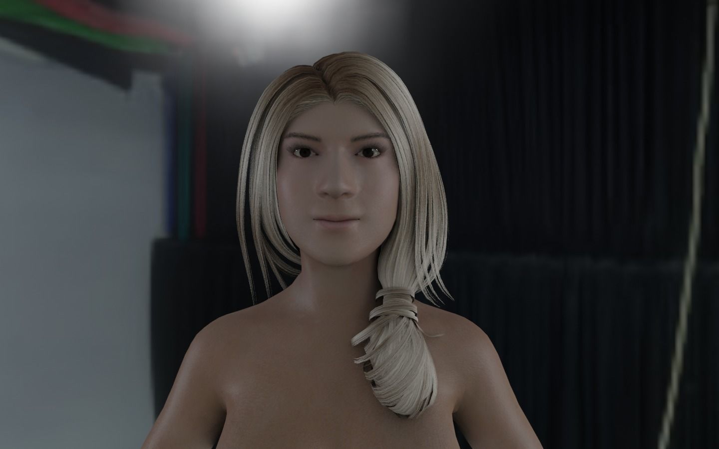 WOMAN HAIR 7 Low-poly 3D model_4