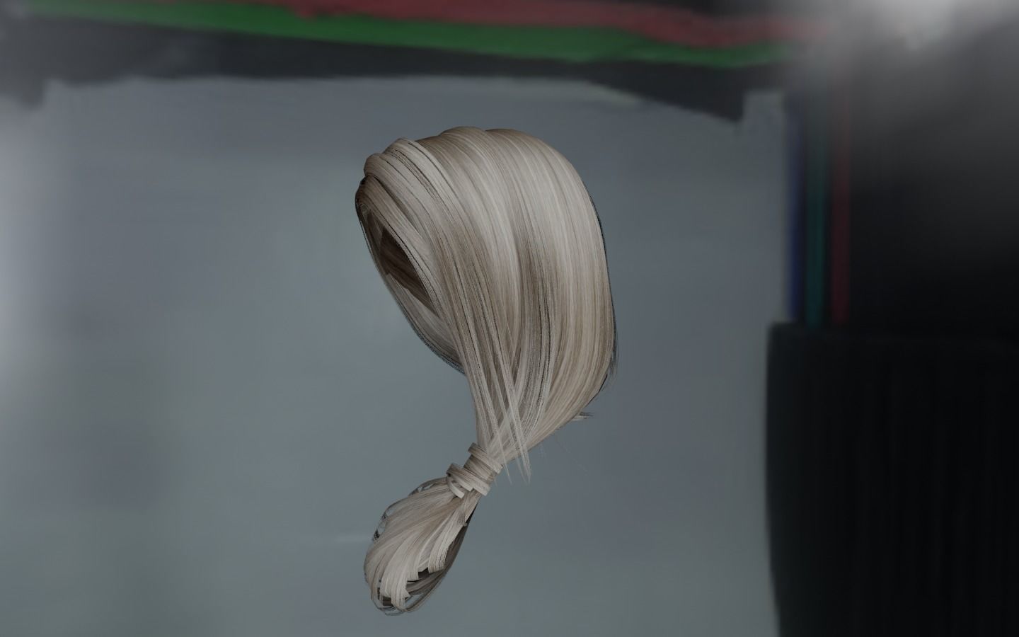 WOMAN HAIR 7 Low-poly 3D model_5