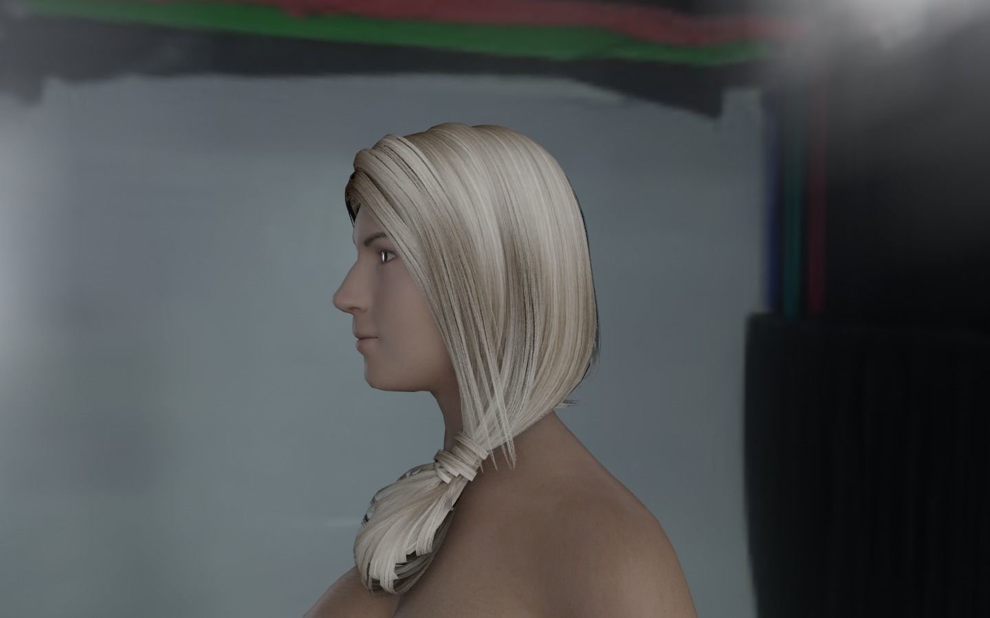 WOMAN HAIR 7 Low-poly 3D model_6