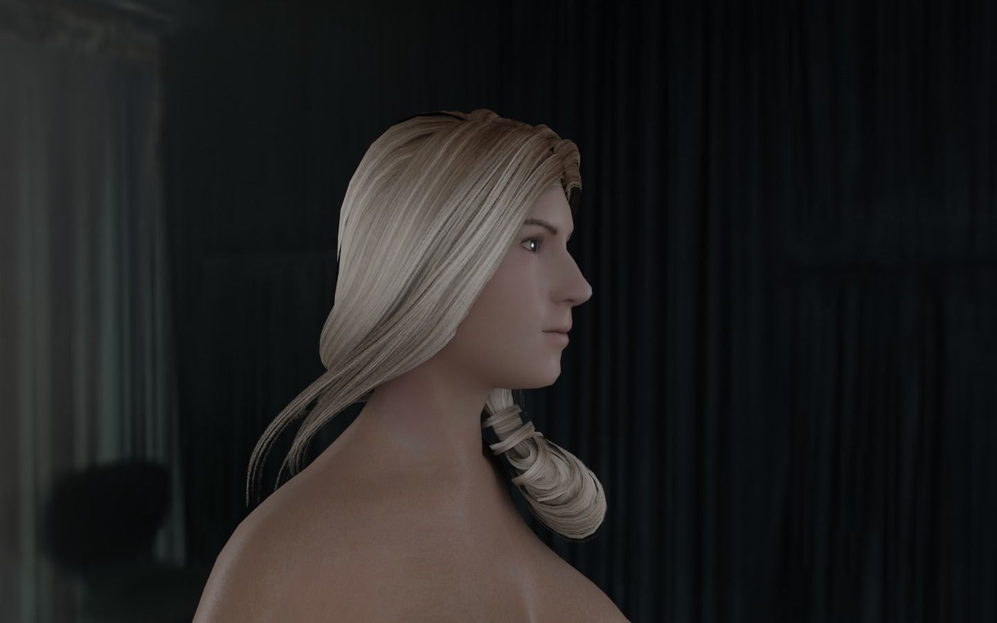 WOMAN HAIR 7 Low-poly 3D model_10