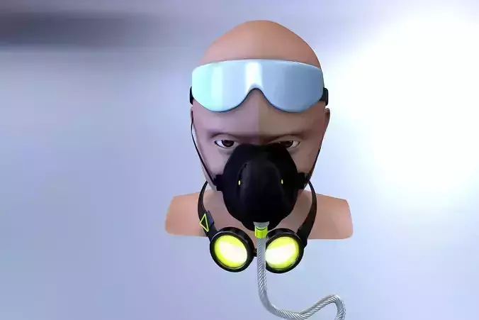 Oxygen Mask  Glasses 3D model