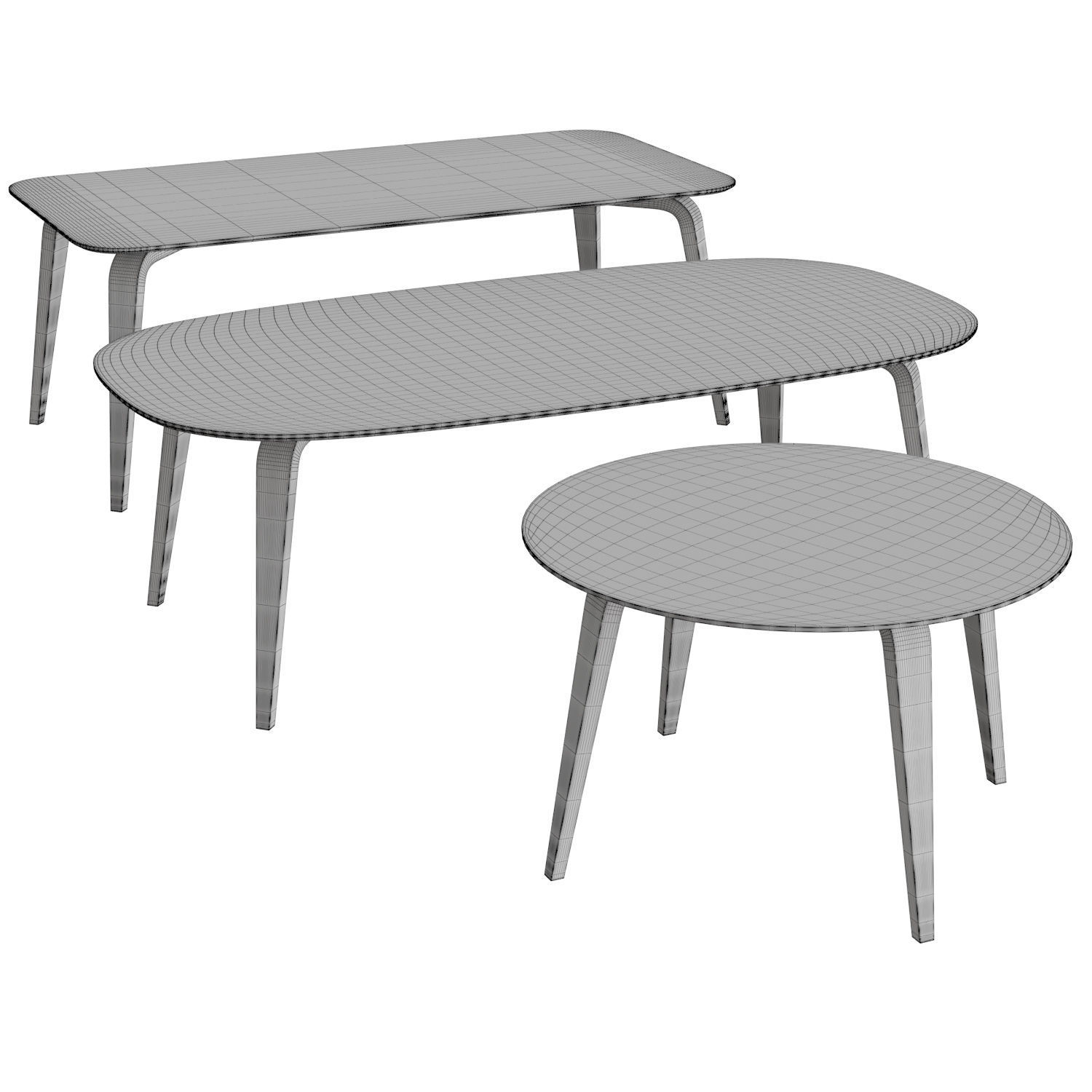 GUBI Dining Table Wood 3D model_4