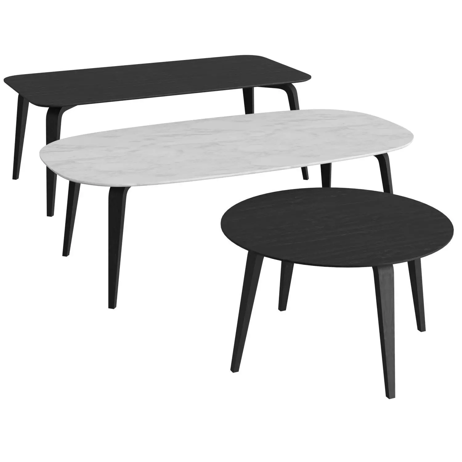 GUBI Dining Table Wood 3D model_0