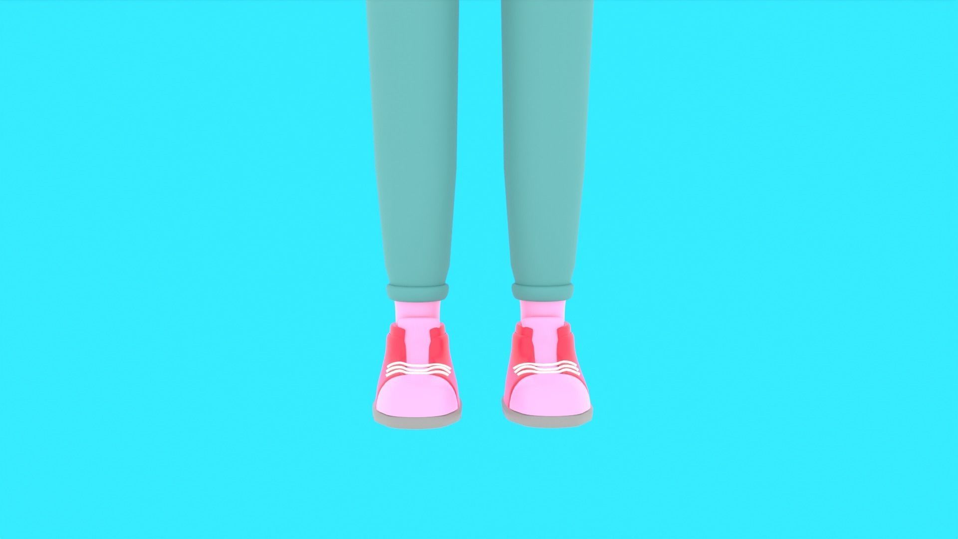 Cartoon Motion Character Woman Low-poly 3D model_4