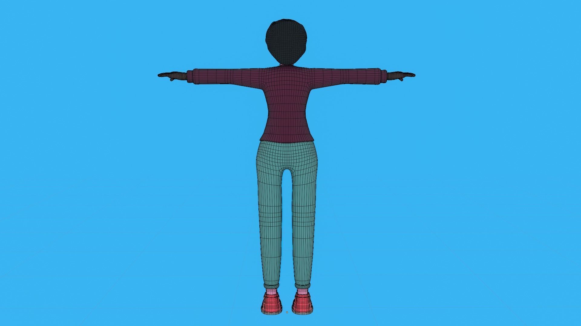 Cartoon Motion Character Woman Low-poly 3D model_14