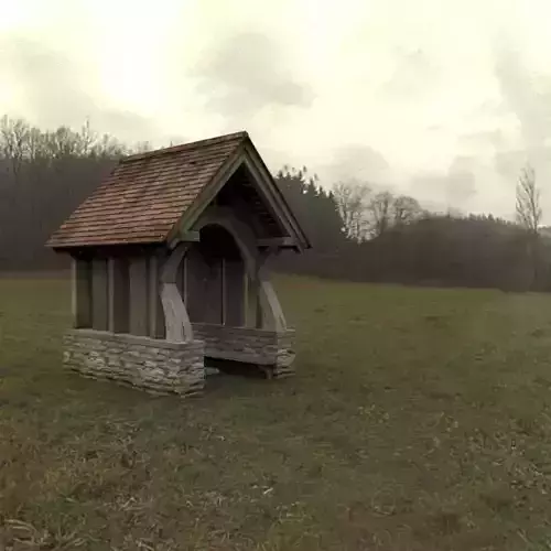 Lychgate wooden structure with roof