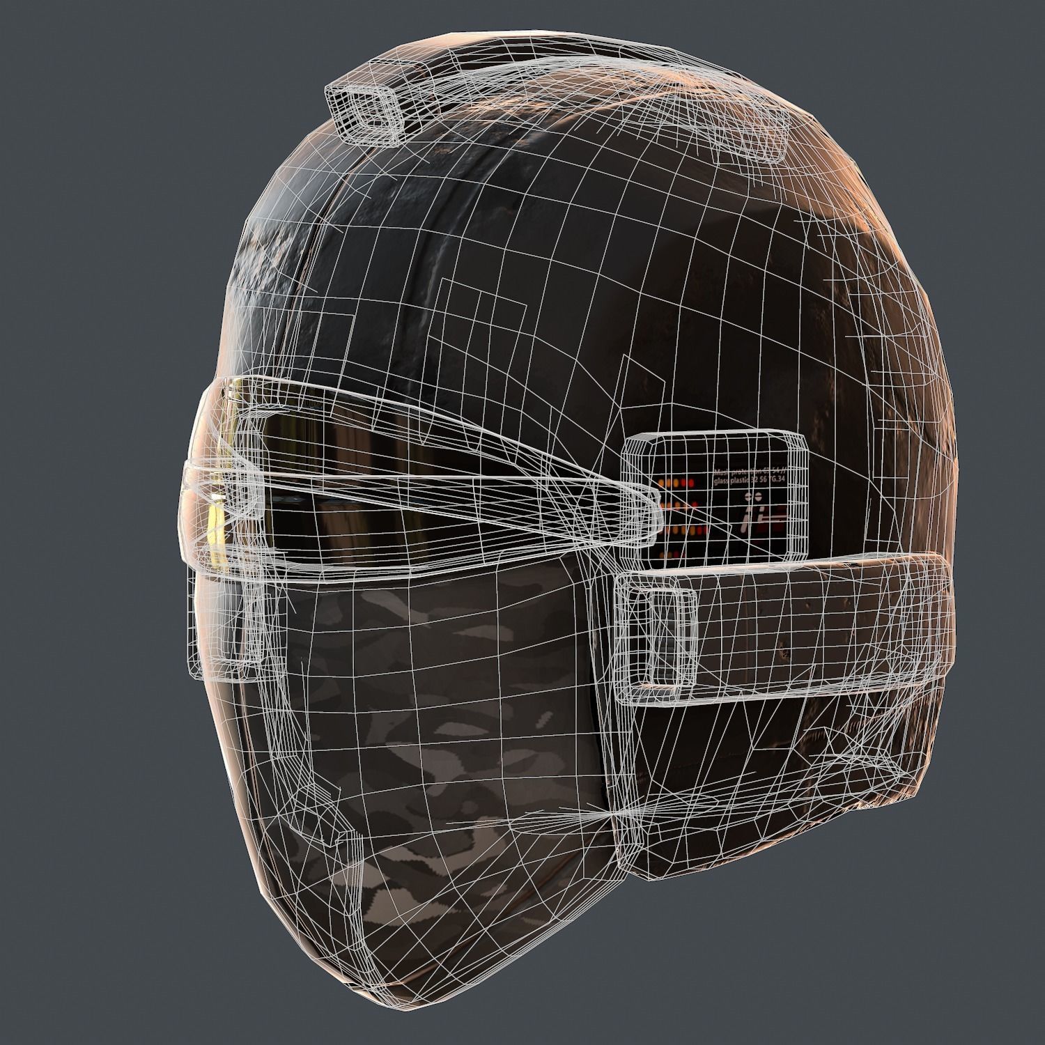 Helmet plastic mask protection  Low-poly 3D model Low-poly 3D model_10