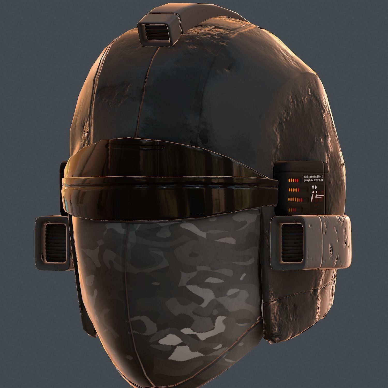 Helmet plastic mask protection  Low-poly 3D model Low-poly 3D model_6