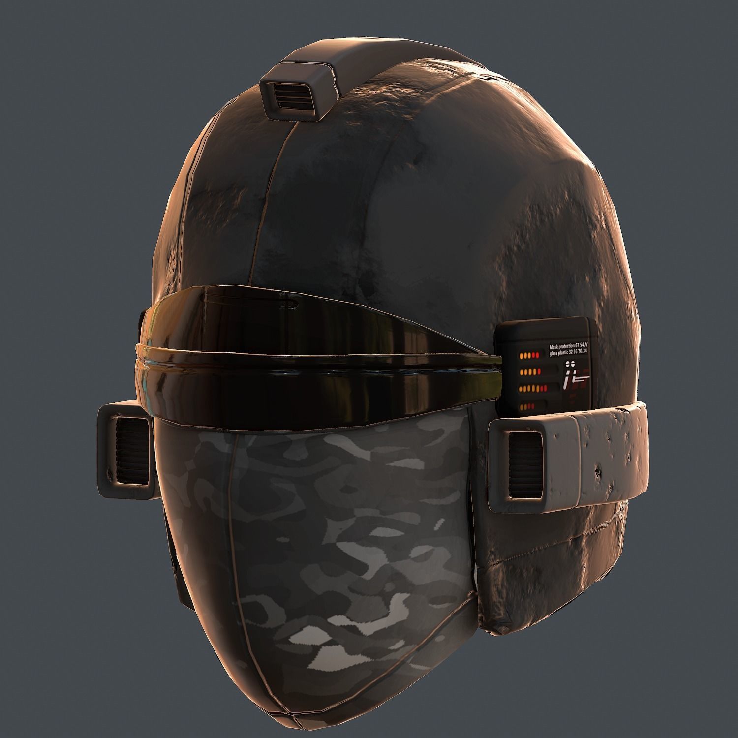 Helmet plastic mask protection  Low-poly 3D model Low-poly 3D model_2