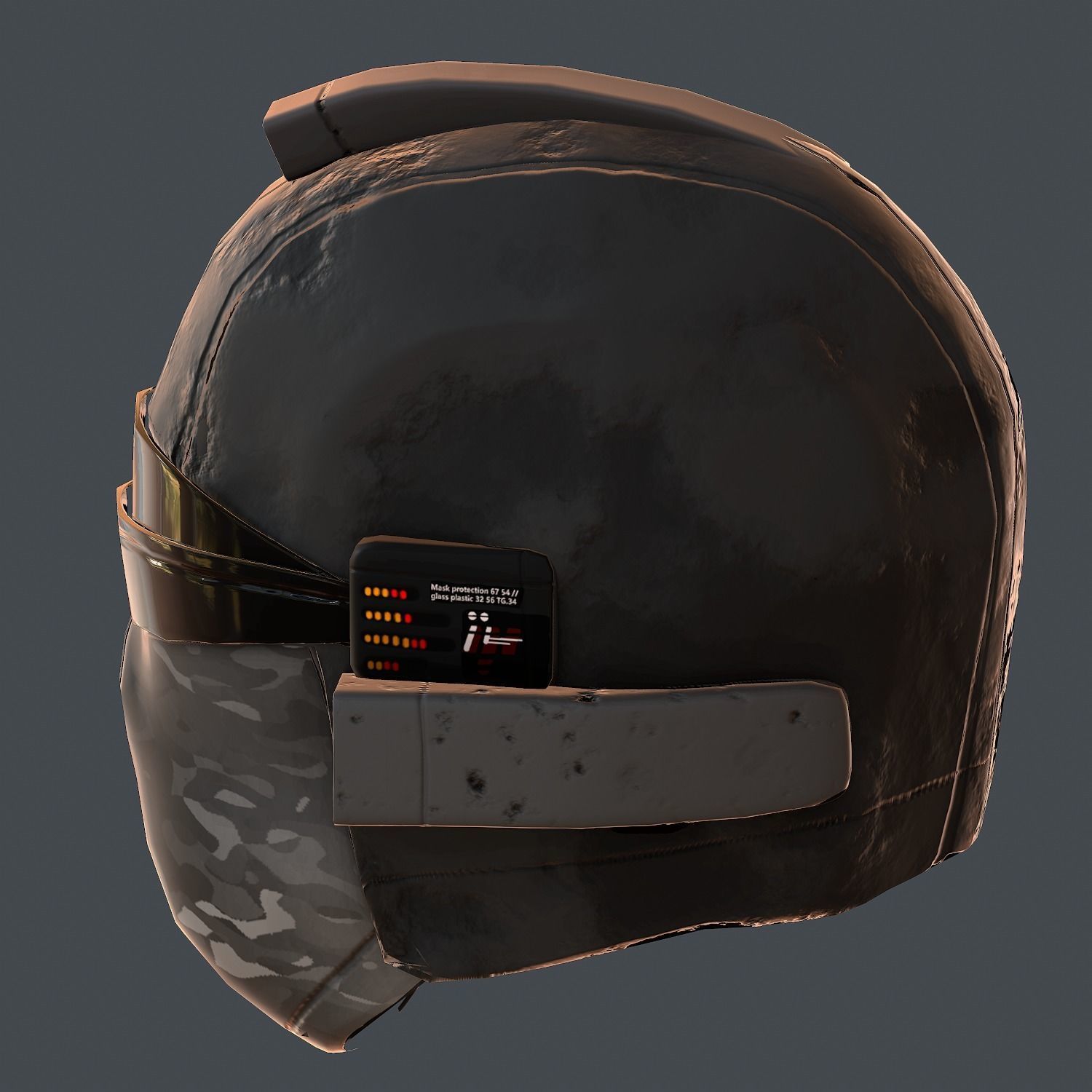 Helmet plastic mask protection  Low-poly 3D model Low-poly 3D model_3
