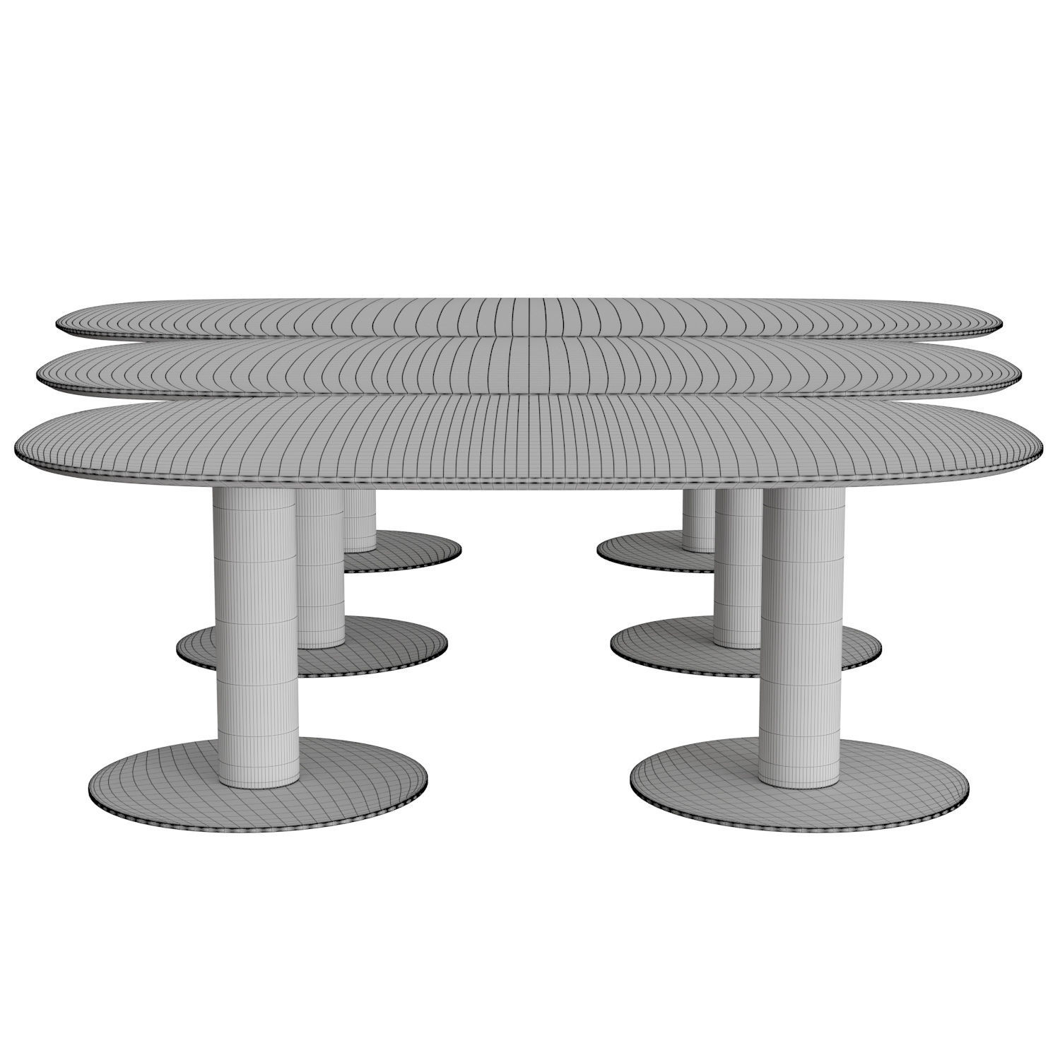 GUBI 2 0 Dining Table Eliptical 3D model_4