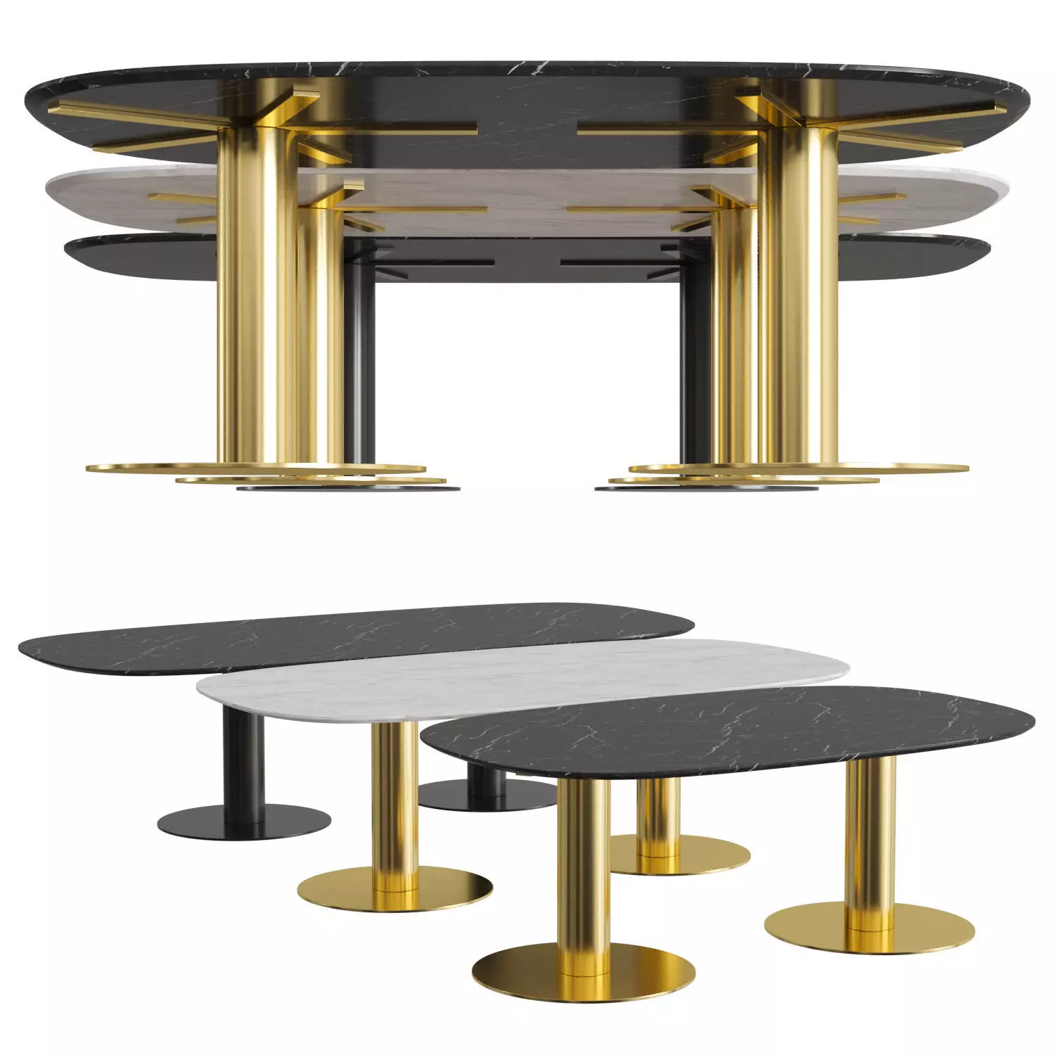 GUBI 2 0 Dining Table Eliptical 3D model_0