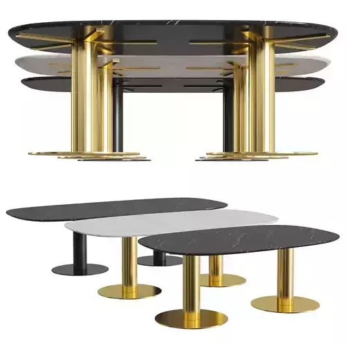 GUBI 2 0 Dining Table Eliptical 3D model GUBI 2 0 Dining Table Eliptical 3D model
