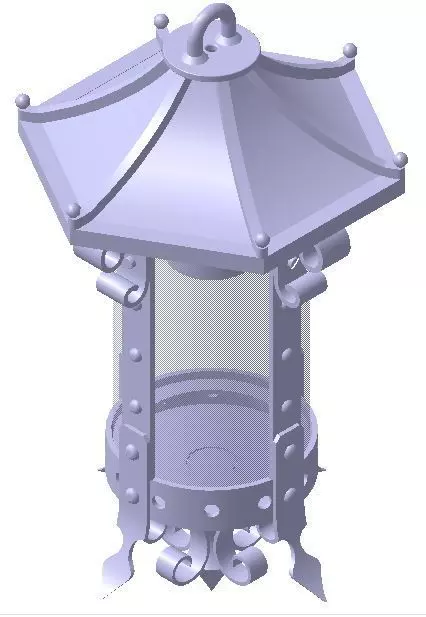 Medieval lamp 3D model_0