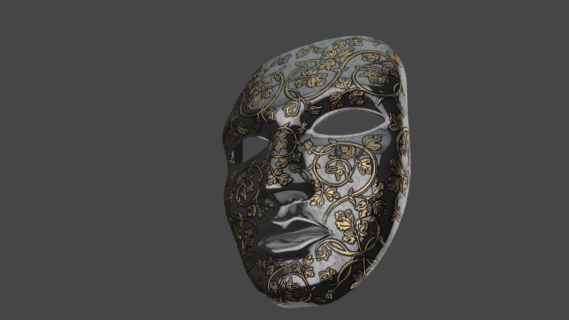 Metal mask Low-poly 3D model_18