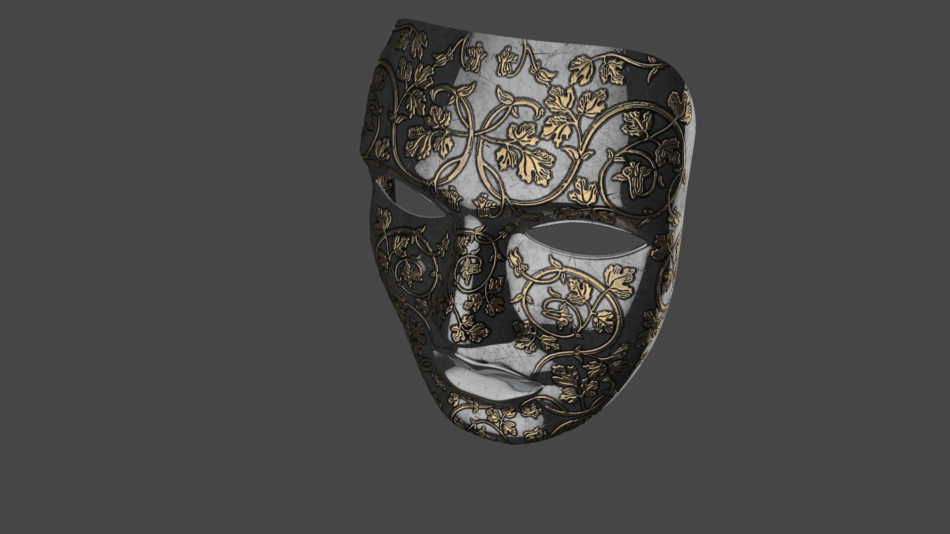Metal mask Low-poly 3D model_28