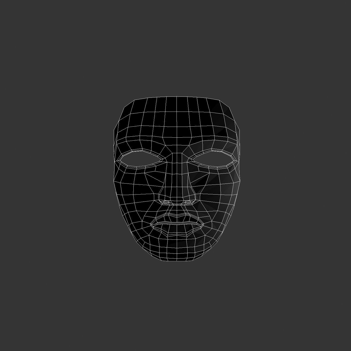 Metal mask Low-poly 3D model_39