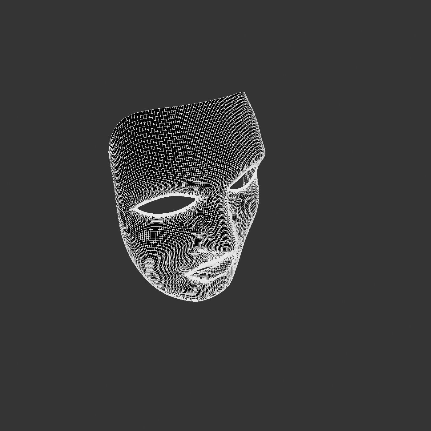 Metal mask Low-poly 3D model_92