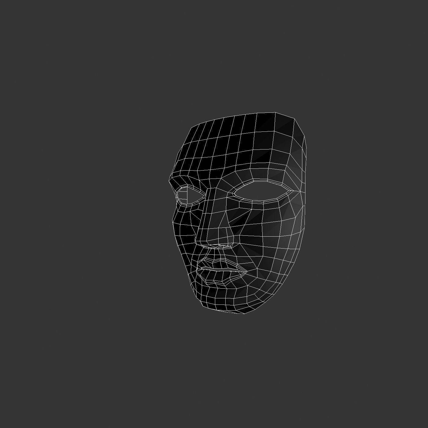 Metal mask Low-poly 3D model_44