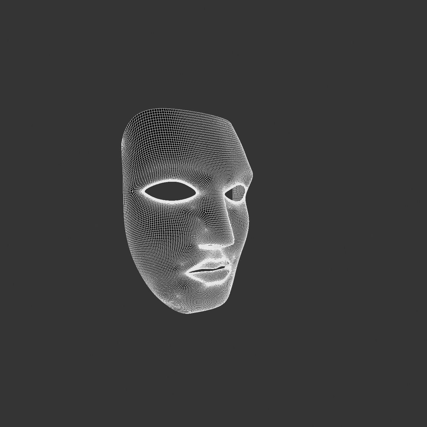 Metal mask Low-poly 3D model_68