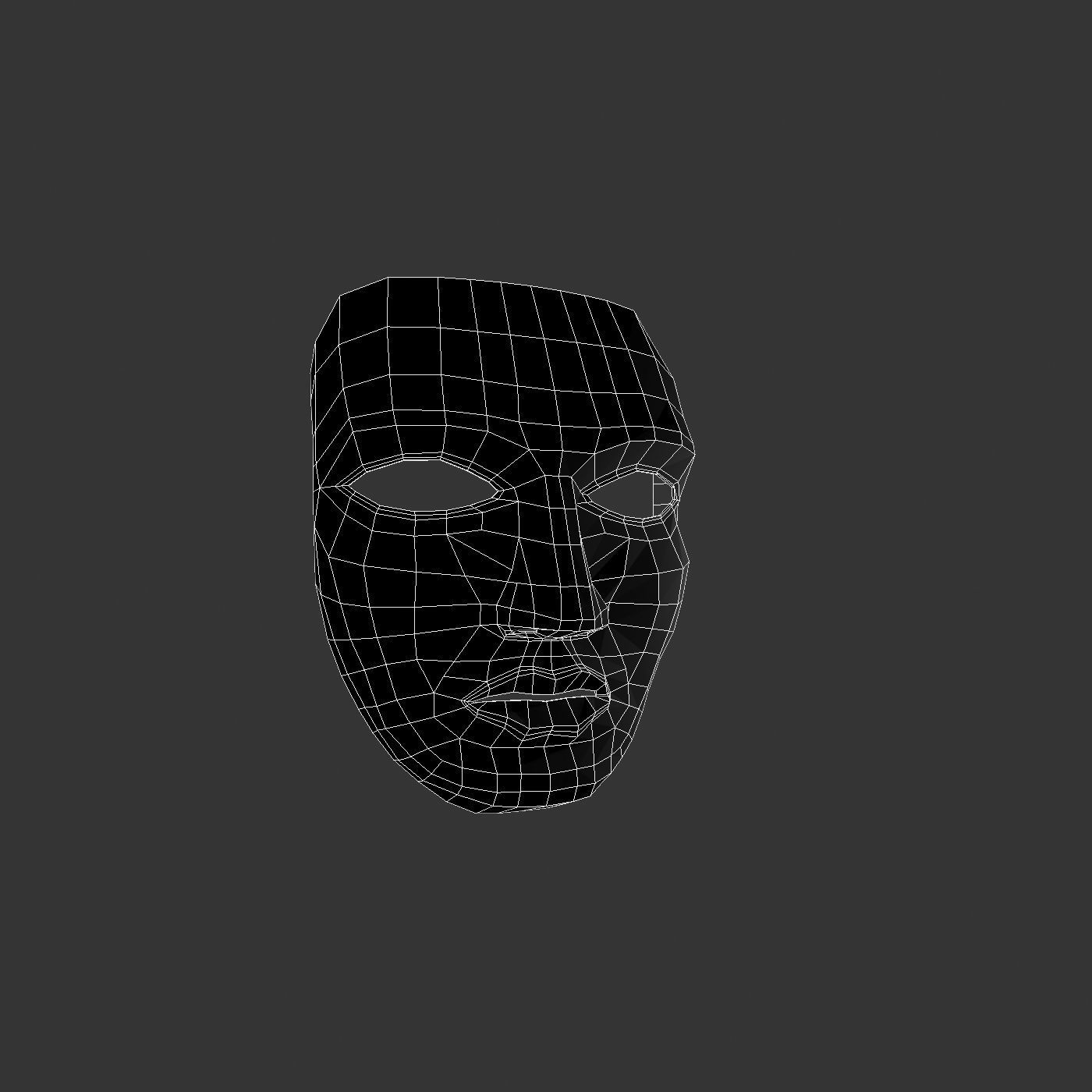 Metal mask Low-poly 3D model_38