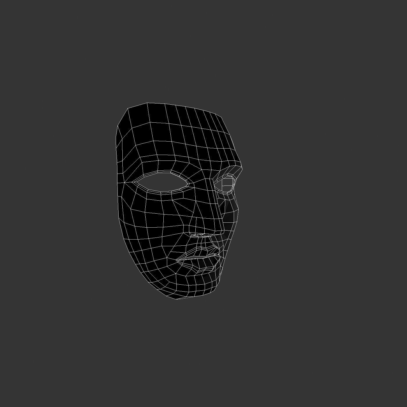 Metal mask Low-poly 3D model_36