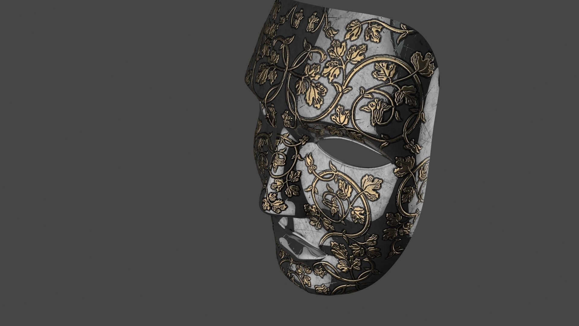Metal mask Low-poly 3D model_29