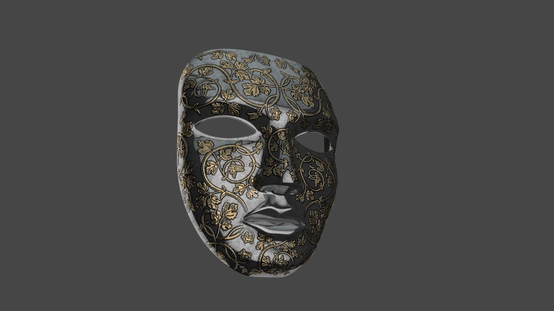 Metal mask Low-poly 3D model_30