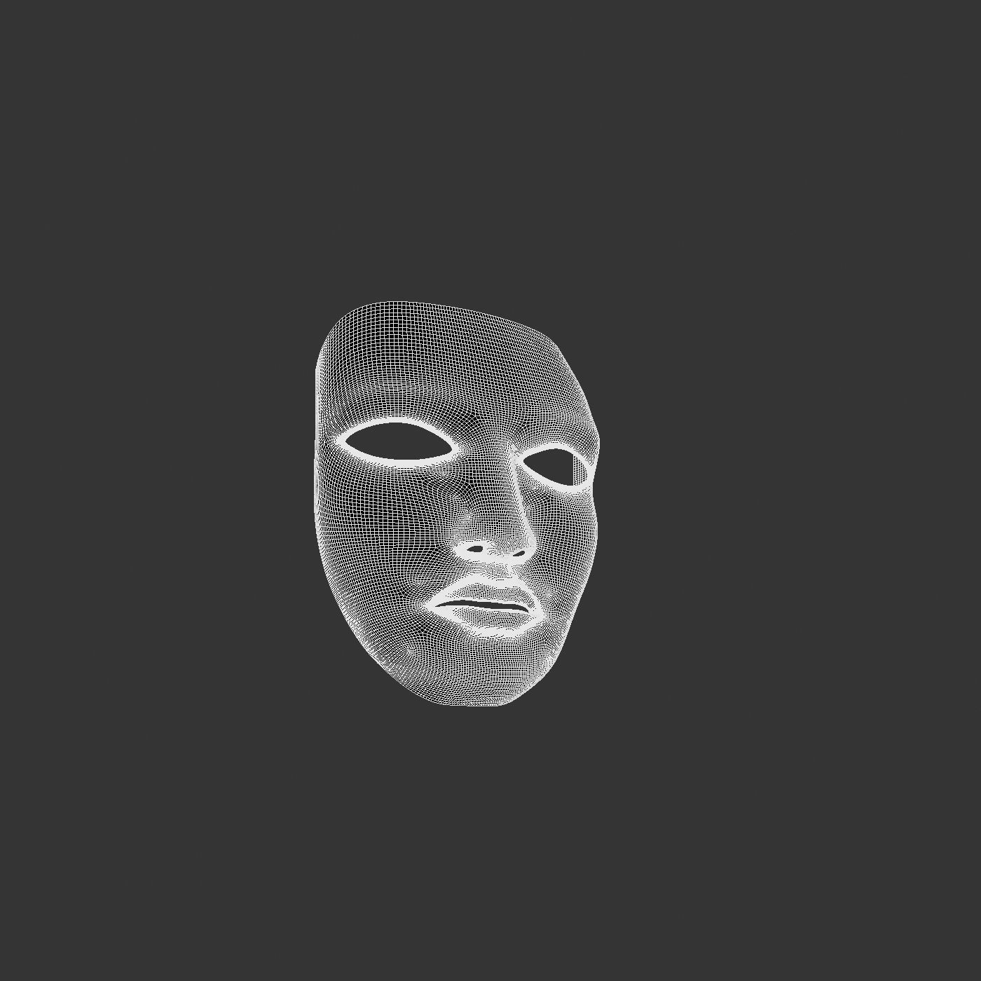 Metal mask Low-poly 3D model_90