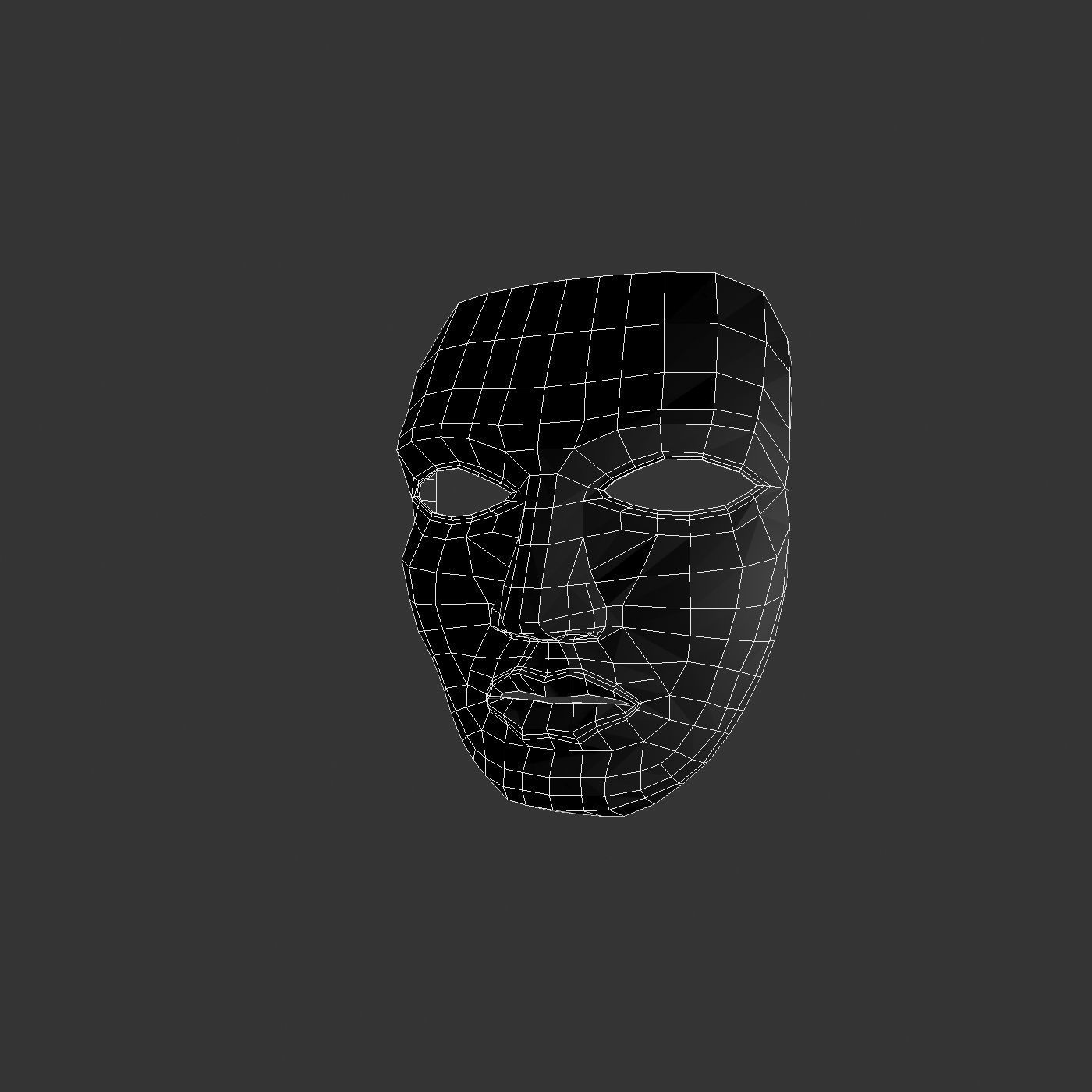 Metal mask Low-poly 3D model_43