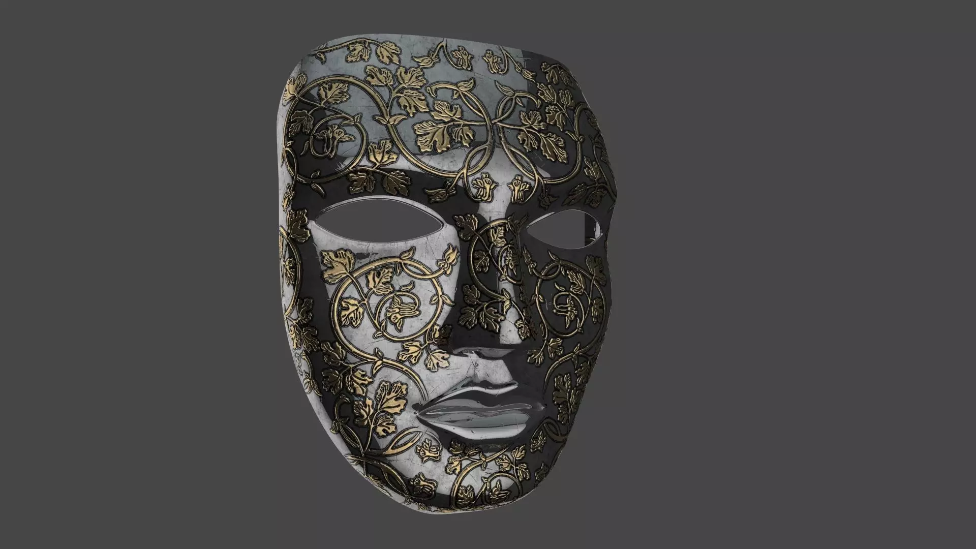 Metal mask Low-poly 3D model_0