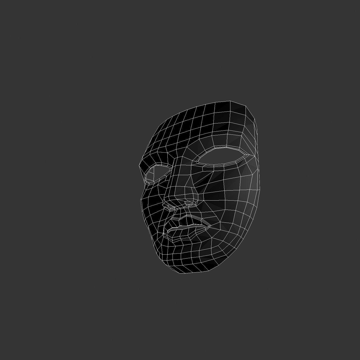 Metal mask Low-poly 3D model_50