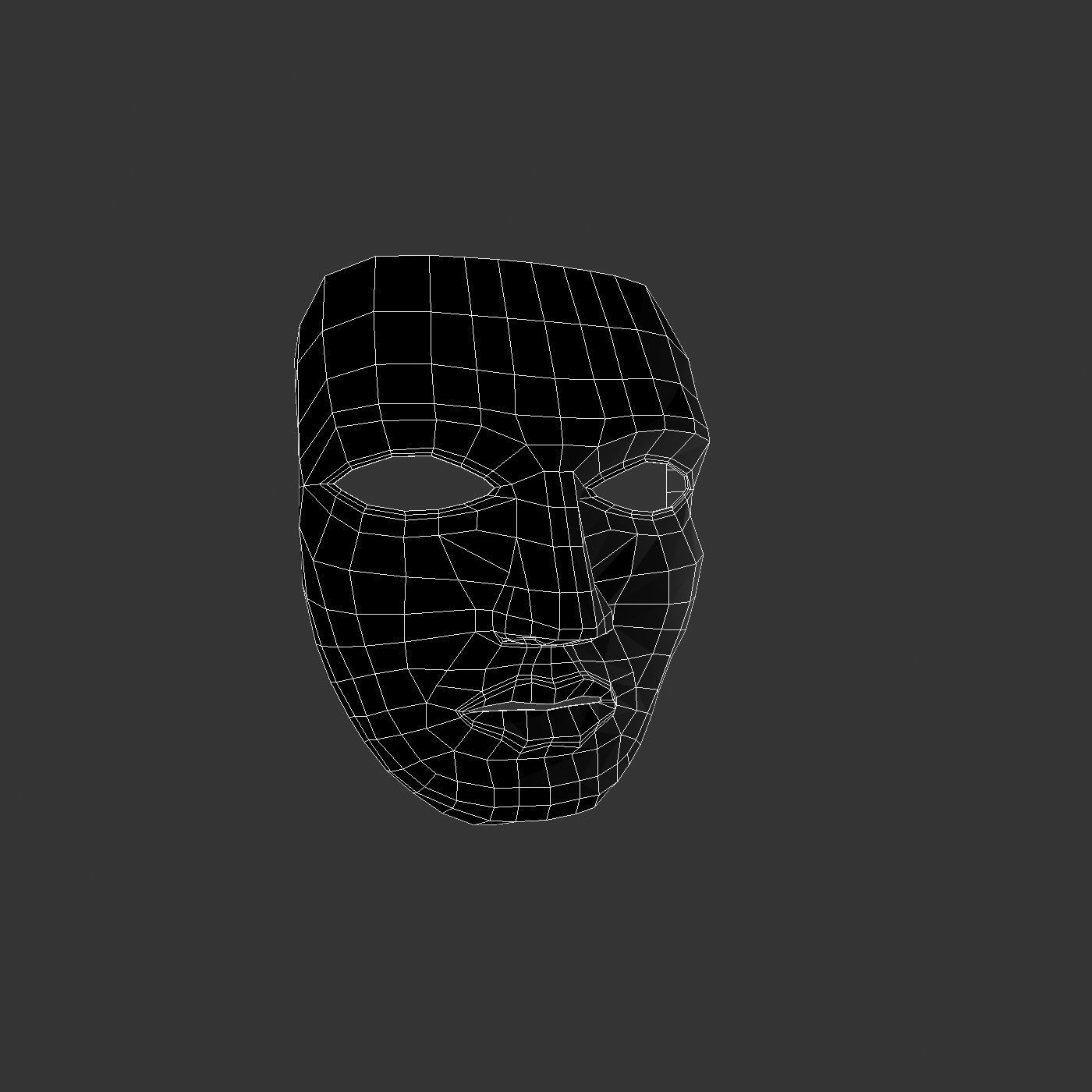 Metal mask Low-poly 3D model_56